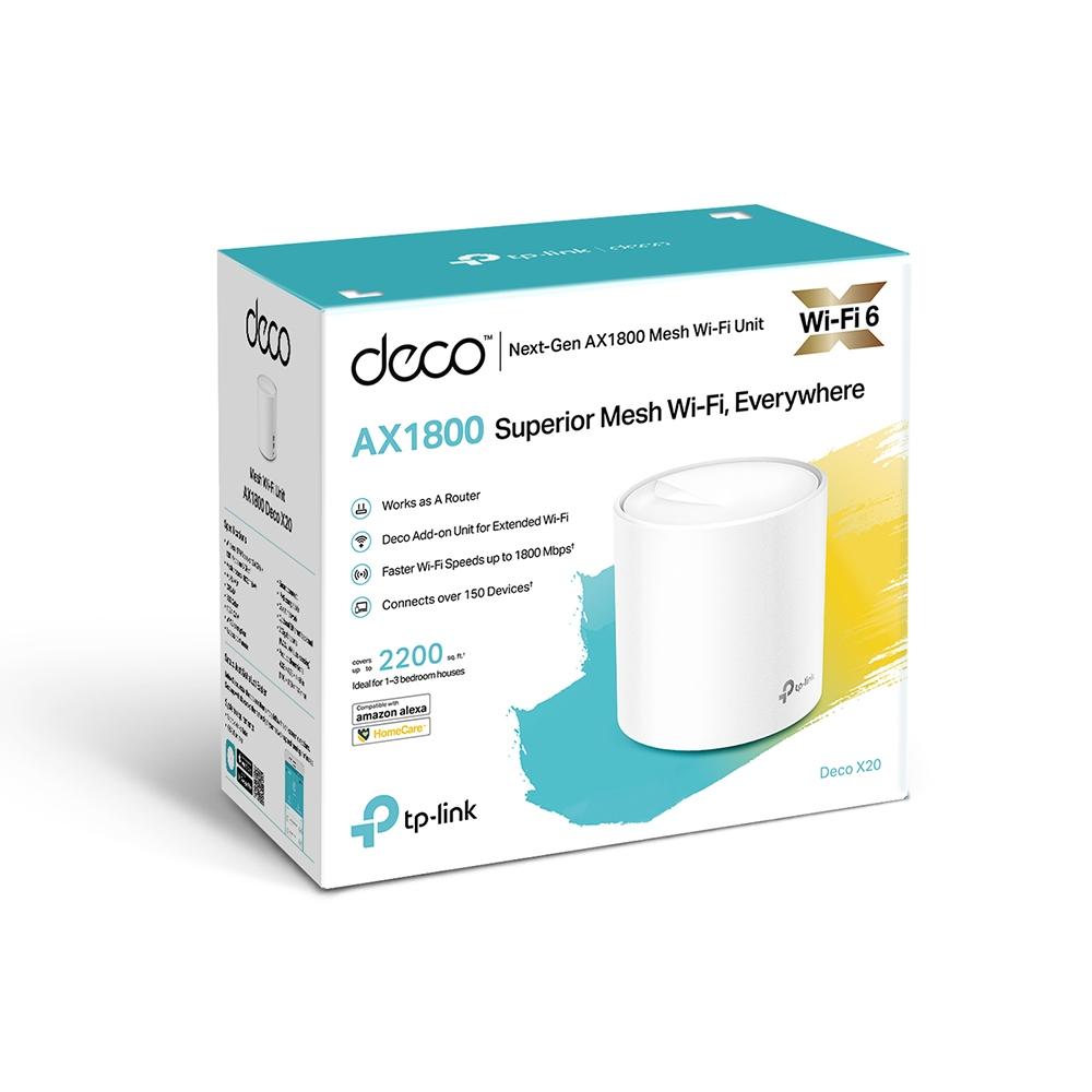 Безжична Wi-fi 6 Mesh система TP-Link Deco X20(1-pack) AX1800