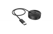 USB хъб A4tech HUB-20, 4 портов, USB 2.0, 480 Mbit/s, Черен