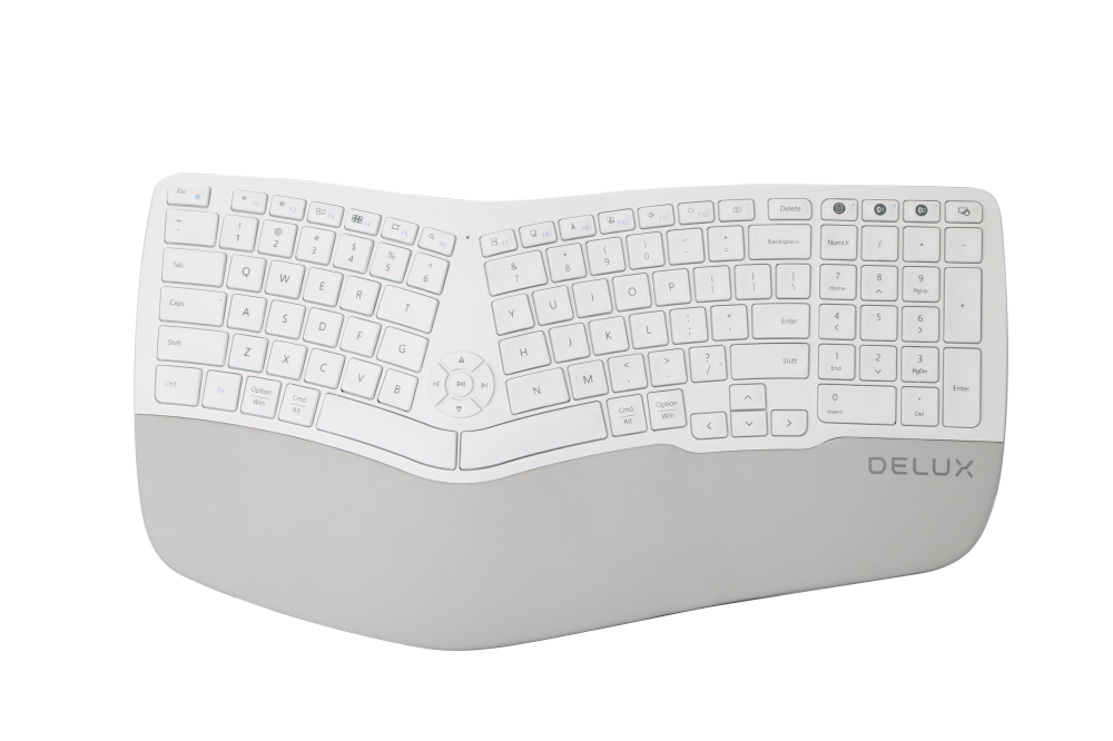 Клавиатура Delux GM902 безжична/Bluetooth бяла US Layout