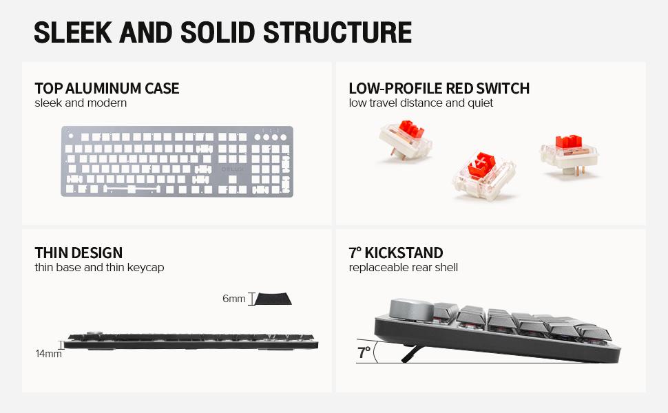 Клавиатура Delux KS100U USB Designer version механична US Layout