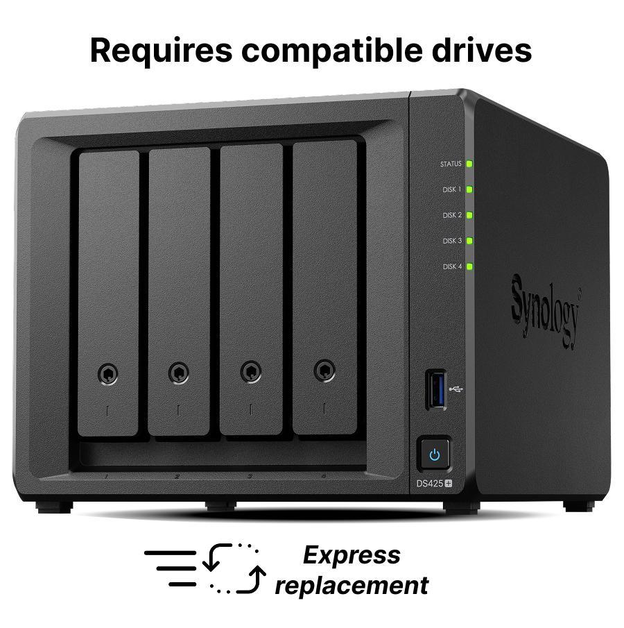 Мрежов сторидж NAS Synology DS425+,4-bay за  3.5" 2.5", 2 x M.2 NVMe