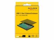 Външно чекмедже Delock, За M.2 NVMe PCIe SSD, USB-C 3.1 Gen 2, 2.5″