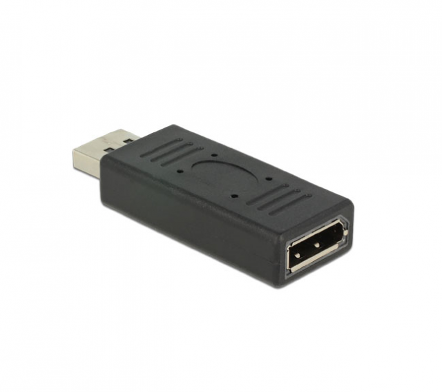 Адаптер Delock, DisplayPort 1.2 мъжко - DisplayPort женско, Черен