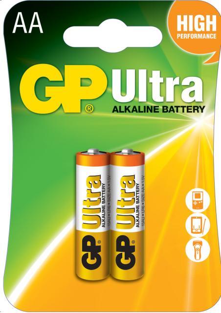 Алкална батерия GP ULTRA LR6 AA /2 бр. в опаковка/ 1.5V GP, GP15AU