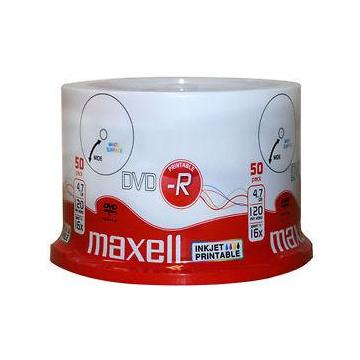 DVD-R MAXELL, 4,7 GB, 16x, Printable, 50 pk cake box