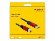 Кабел Delock USB-A мъжко - USB-B мъжко, 2 м, Premium, Екраниран, Черен