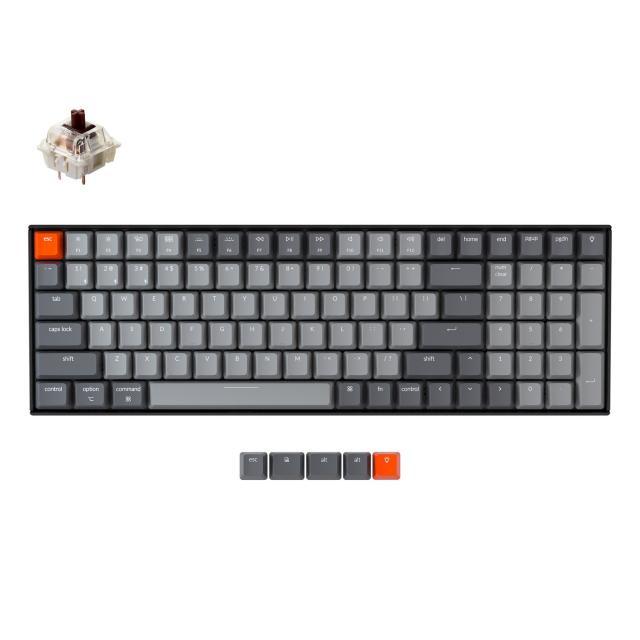 Геймърска Механична клавиатура Keychron K4 Hot-Swappable Full-Size Gateron Brown Switch White LED Gateron Brown Switch ABS