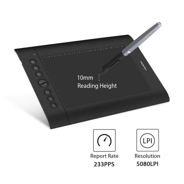Графичен таблет HUION H610PRO V2, USB, Черен