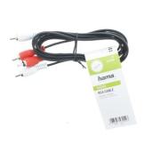 Аудио кабел HAMA, 2 x Чинч - 2 x Чинч, 1.5м, Черен