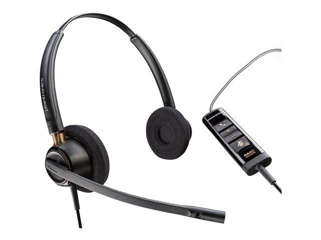 HP Poly EncorePro 525-M EncorePro 500 series headset on-ear wired active noise cancelling USB-A black Certified for Microsoft Team