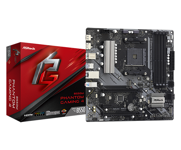 Дънна платка ASRock B550M Phantom Gaming 4, AM4, 4xDDR4