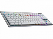 Безжична геймърска механична клавиатура Logitech, G915 TKL White Lightsync RGB, Tactile суичове