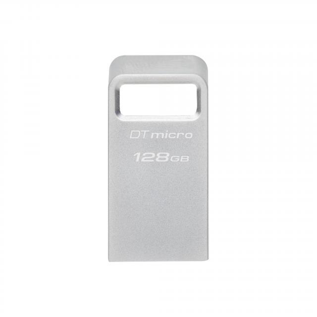 USB памет KINGSTON DataTraveler Micro, 128GB, USB-A 3.2 Gen 1, Сребрист