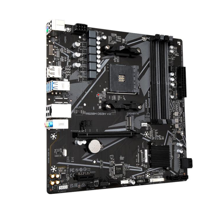GIGABYTE A520M DS3H V2 AM4 4xDDR4 Micro ATX MB 4xSATA 1xM.2