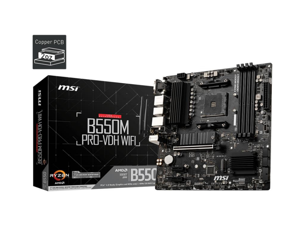 MSI B550M PRO-VDH WIFI 4xDDR4 ATX HDMI DP VGA USB MB