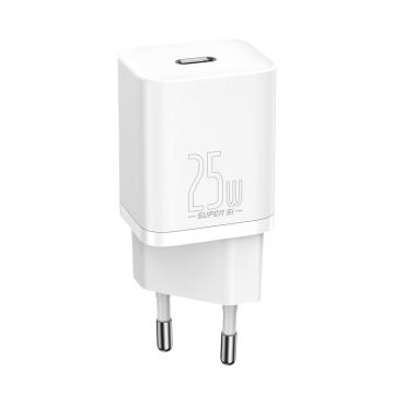 Зарядно устройство Baseus Super Si Quick USB-C, 25W, бяло CCSP020102