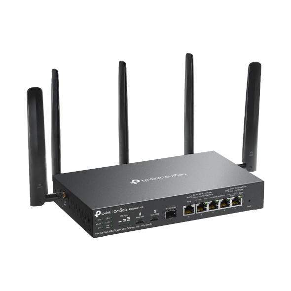 Гигабитен VPN рутер TP-Link Omada 4G+ Cat6 ER706WP-4G AX3000 4-портов PoE+