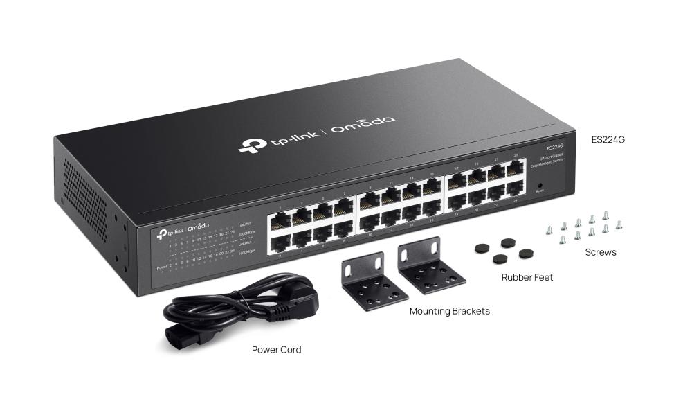 24-портов комутатор TP-Link Omada ES224G Gigabit Easy Managed Switch