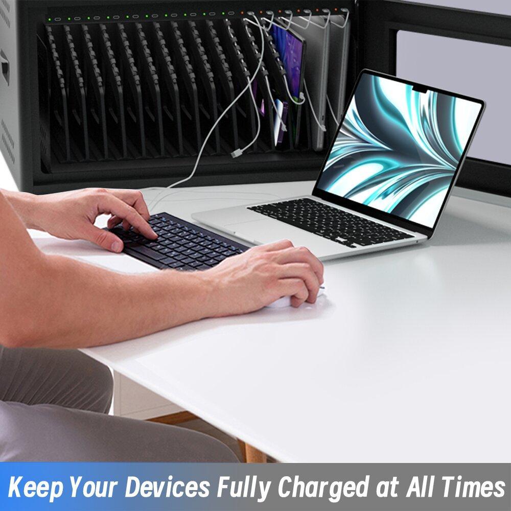 Универсален шкаф за зареждане на до 16 бр. таблети Estillo IP-2316 за монтаж на стена или свободностоящ, 16 x USB-C порта