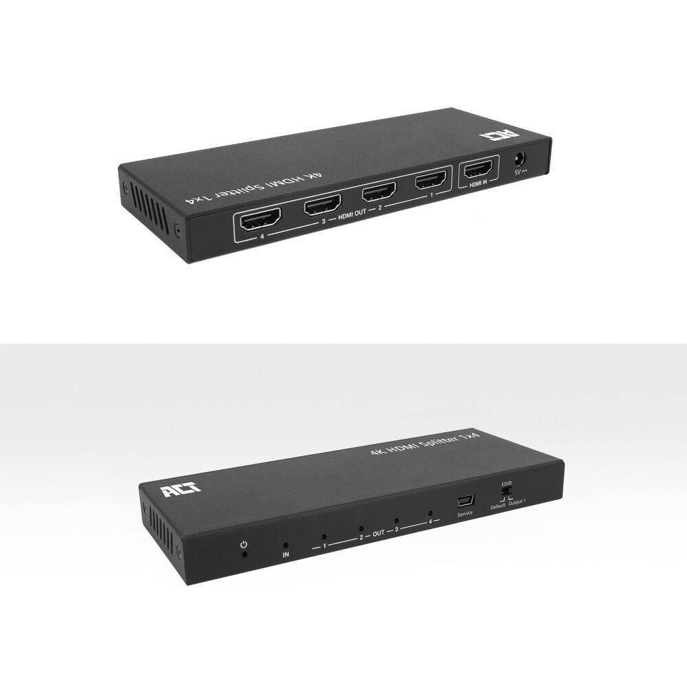 ACT HDMI Сплитер AC7832 4К HDMI сплитер, 1 вход.4 HDMI изхода