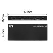 ACT HDMI Сплитер AC7832 4К HDMI сплитер, 1 вход.4 HDMI изхода