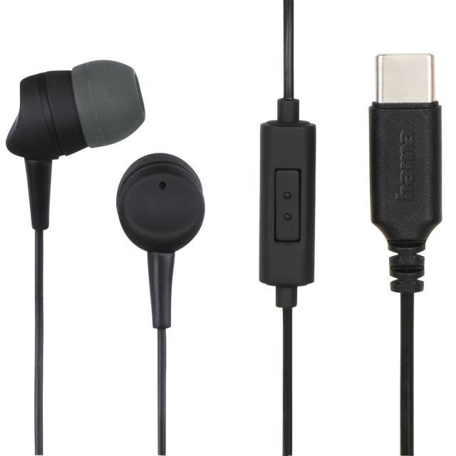 Слушалки с микрофон HAMA Sea, USB-C, In-Ear, Черен