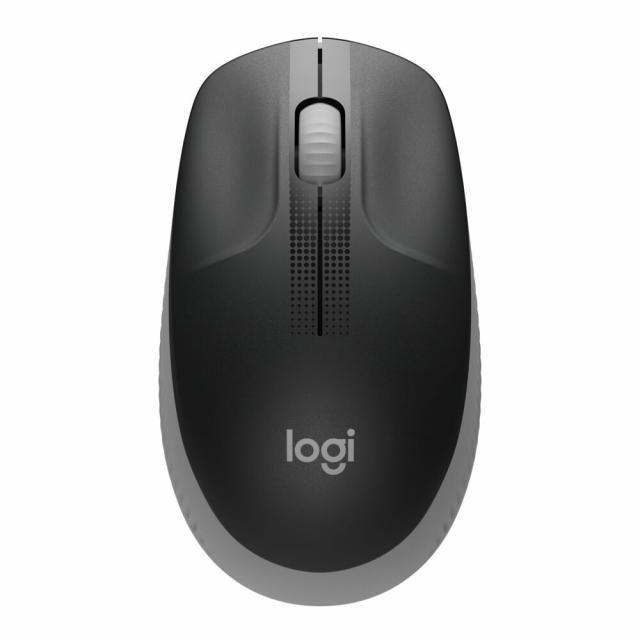 Безжична оптична мишка LOGITECH M190 Full-Size, USB, 1000 dpi, 3 бутона, Светло Сив