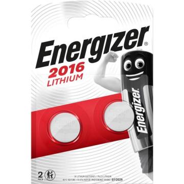 Бутонна батерия литиева ENERGIZER CR2016, 3V, 2 бр. в блистер 