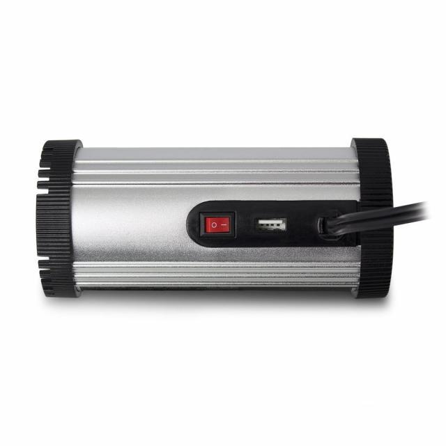 Инвертор Ewent EM3995, DC/AC 12V/230V, 150W, USB 2.1 A, Сребрист