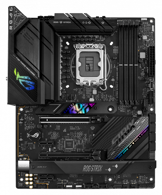 Дънна платка ASUS ROG STRIX B760-F GAMING WIFI, LGA 1700 ATX, 4x DDR5, PCIe 5.0, WiFi 6E, 3x M.2, Aura Sync RGB