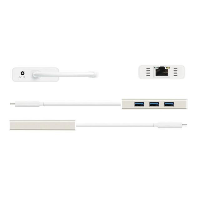 Хъб 3-портов J5create JCH471, USB-C 3.1, USB-A 3.0, Gigabit Ethernet