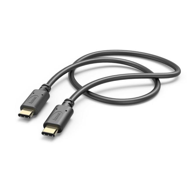 HAMA Кабел USB-C мъжко - USB-C мъжко, 1.0 м, 480 MBit/s, Черен