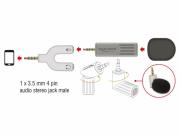 Микрофон DeLock 65893, За смартфон/таблет, 3.5 mm 4 Pin Stereo Jack 90°, Сребрист