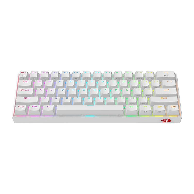Bluetooth/USB Type-C механична RGB клавиатура Redragon Draconic PRO RGB K530W-RGB-PRO_BR Brown Switch - бяла