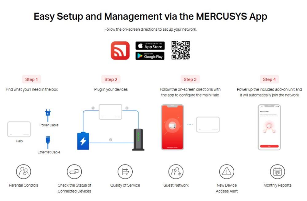 Безжична Wi-Fi 6 Mesh система Mercusys Halo H85X(3-pack) AX3000