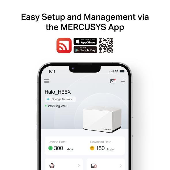 Безжична Wi-Fi 6 Mesh система Mercusys Halo H85X(3-pack) AX3000