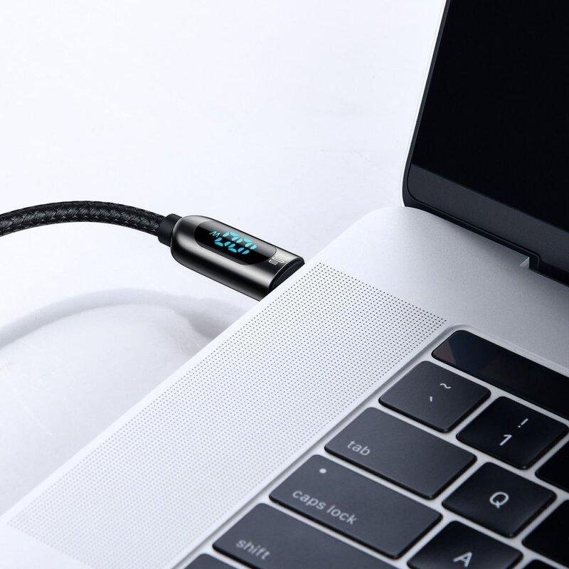 Кабел Baseus USB Type-C към USB Type-C с дисплей, 100W, 5A , 1м