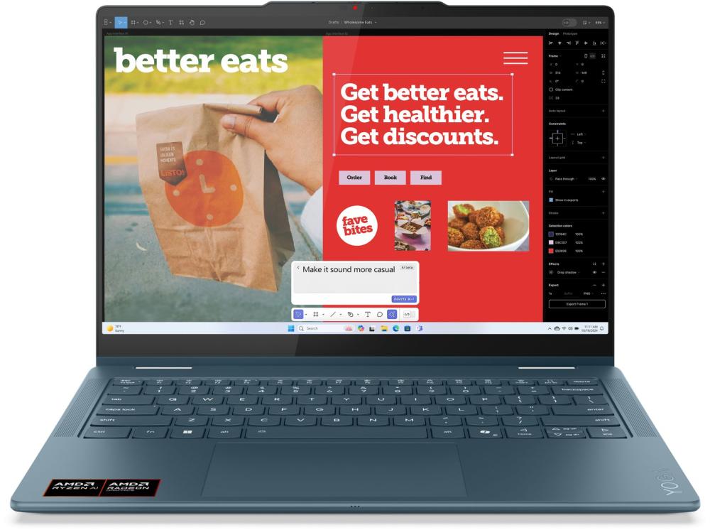 LENOVO Yoga 7 2-in-1 AMD Ryzen AI 5 340 14inch WUXGA OLED 400N Touch HDR 24GB DDR5 1TB PCIe W11H Tidal Teal