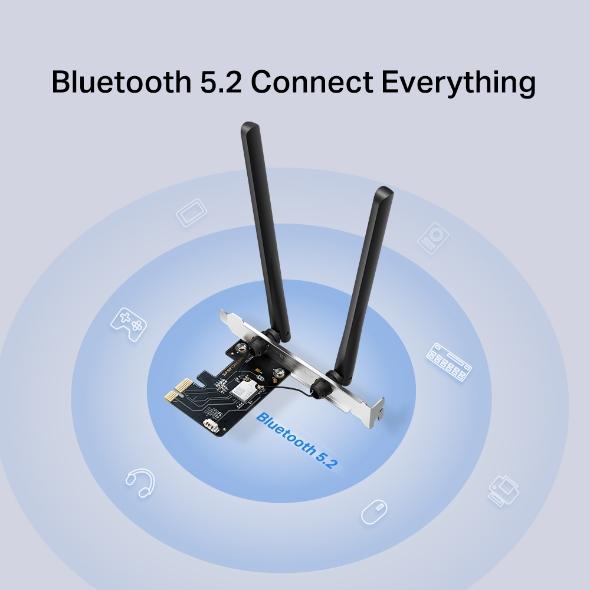 Безжичен Wi-Fi 6 5.2 PCIe Адаптер Mercusys MA86XE AXE5400