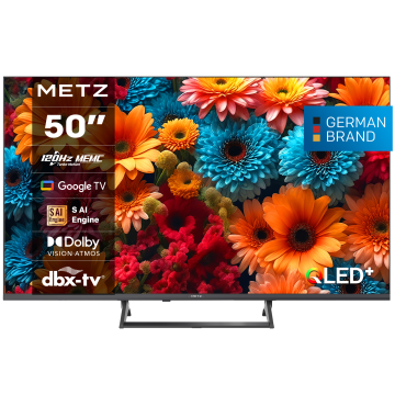 METZ Телевизор 50" UHD QLED SMART TV, 120Hz, 4K, Google TV, 126.0см