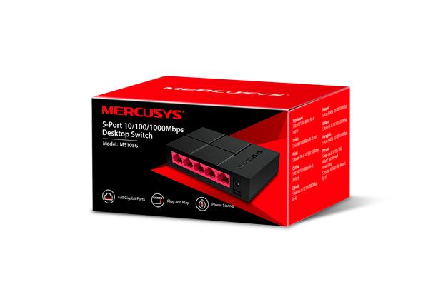 5-портов настолен комутатор Mercusys MS105G 10/100/1000 Mbps