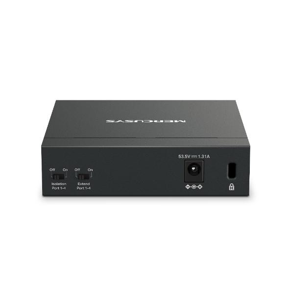 5-портов настолен комутатор Mercusys MS105GP със 4 PoE+ порта