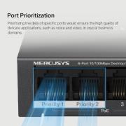 6-портов настолен комутатор Mercusys MS106LP 10/100 Mbps със 4 PoE+ порта