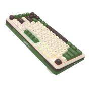 Геймърска механична клавиатура Redragon Cyrus Pro K681CGC-RGB-PRO с Bluetooth и безжична връзка, бяла със зелено и RGB осветление