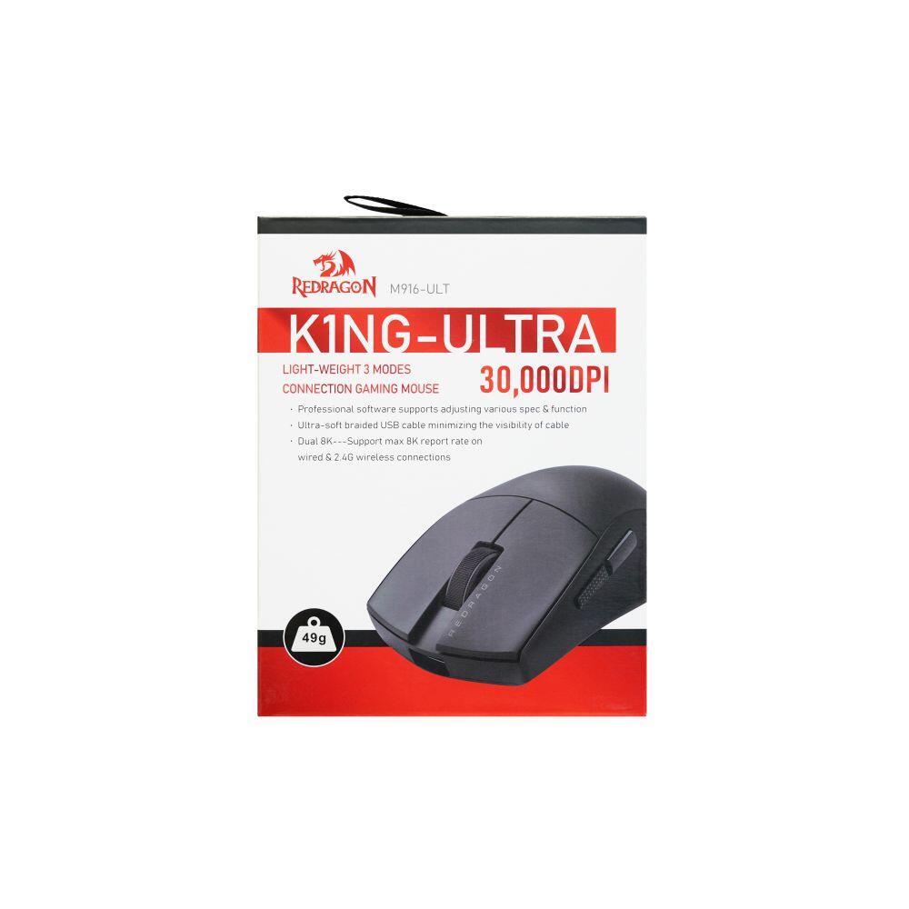 Геймърска мишка Redragon King Ultra M916-ULT безжична и кабелна Bluetooth - черна