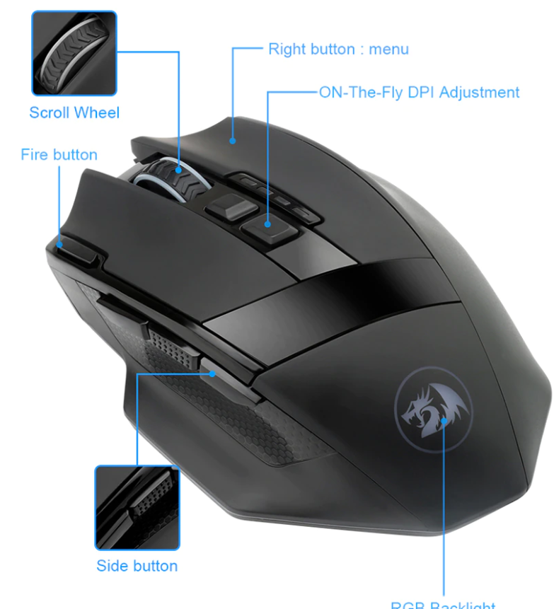 Геймърска безжична USB мишка RGB  Redragon Sniper Pro M801P-RGB