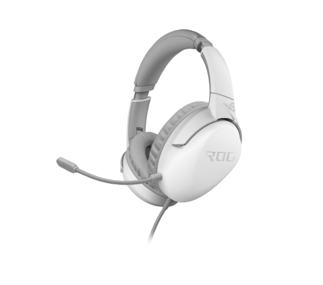 ASUS ROG Strix Go Core Moonlight White Wired Gaming Headset Discord Certified Mic Hi-Res Audio 40mm Drivers Lightweight 3.5mm