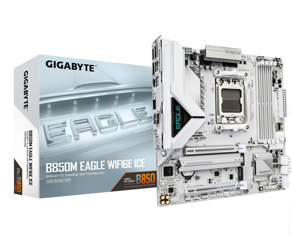 GIGABYTE B850M EAGLE WF6E ICE AM5 4xDDR5 4xSATA 2xM.2 1xHDMI 2xDP