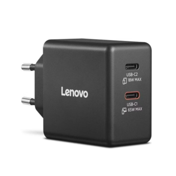 LENOVO Dual USB-C 65W GaN Charger Black EU