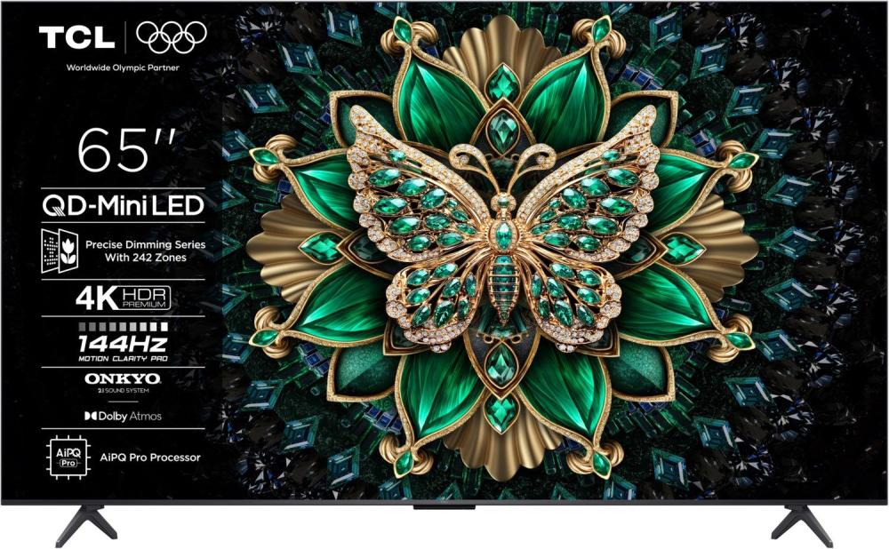 TCL 65inch QD-MiniLED Android 4K TV HDR10+ Dolby Vision Dolby Atmos 2x10W+20W ONKYO 2.1 Hi-Fi System AMD FreeSync Premium Pro